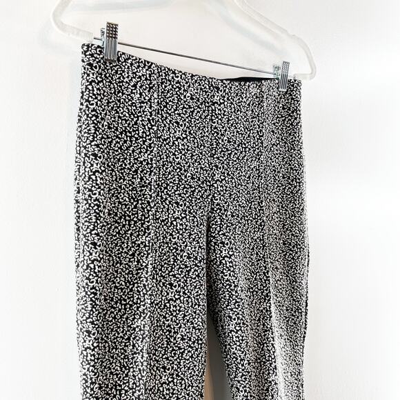 Anthropologie The Essential Leopard Cropped Flare Trousers Black White Small - Picture 8 of 10